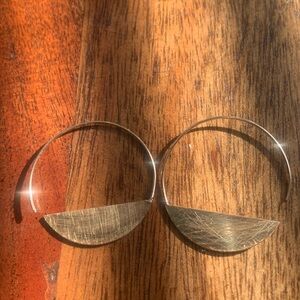 Gold Tone Earrings with Textured Detail